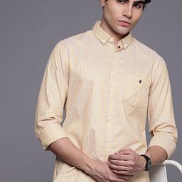 Louis Philippe Sport Pure Cotton Nirvana Super Slim Fit Striped Casual Shirt-image-29