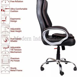 Divano Modular Black PU Leatherette Office Chair MI50 image 3