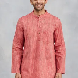 Fabindia Striped Long Sleeves Mandarin Collar Cotton Straight Kurta-image-9