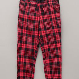 Vitamins Full Length Yarn Dyed Jacquard Checks Trouser - Red-image-58