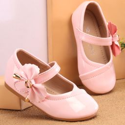 Cute Walk by Babyhug Velcro Closure Bellies with Bow Applique - Pink-image-94