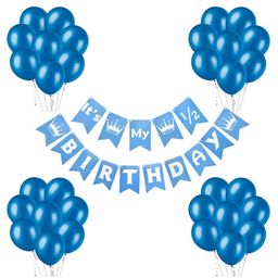 Bubble Trouble Half Birthday Blue Theme Party Decor Half Year Birthday Kit - Pack of 31-image-58