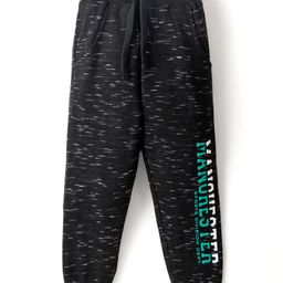 Babyhug Cotton Looper Knit Full Length Lounge Pant Text Print - Black-picture-23