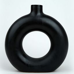 Purezento 6 Inch Donut Vase- Black-image-30