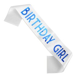 Wobbox Happy Birthday Sash Birthday Girl Sash Birthday Decoration Items White -Pack Of 1-picture-47
