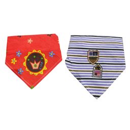 Chinmay Kids Reusable Baby Bibs Two Layered Cute Prints Edges Assorted Color Pack of 2  (Red-Blue)-image-70