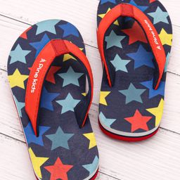 Pine Kids Slip On Flip Flops With Star Print -Navy-image-71
