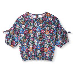 Babyhug Rayon Woven Full Sleeves Floral Printed Top - Navy Blue-picture-21