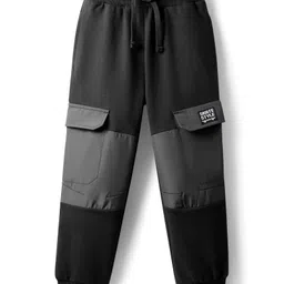 Pine Kids Cotton Knit Full Length Cut & Sew Lounge Pant With Cargo Pockets - Black-picture-20