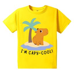 KAVEE Pure Cotton Half Sleeves Baby Animal Printed Bio Washed Tee - Yellow-picture-22