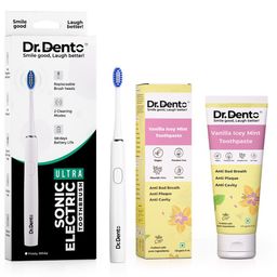 Dr.Dento Ultra Sonic Electric Toothbrush with Vanilla Icey Mint Toothpaste- 125 g-image-72