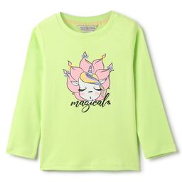 Tales & Stories Cotton Knit Full Sleeves Unicorn & Magical Text Printed Tee - Neon Green-picture-23