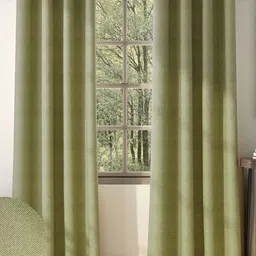 Nefertiti Home Green Set of 2 Floral Black Out Door Curtain-30
