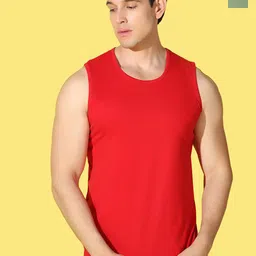WOOSTRO Pack Of 2 Printed Ultra-Soft Gym Vests VWS26(98 LGTGREEN)(PLAIN RED)-image-75