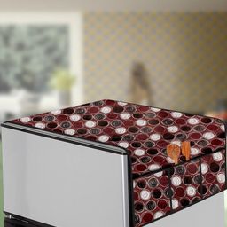The Furnishing Tree Maroon Printed Refrigerator Cover-image-34