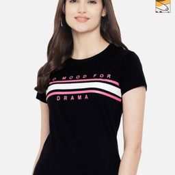Dreambe Women Pack Of 2 Graphic Printed Round Neck Cotton T-shirts-picture-29