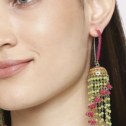 Anouk Gold-Plated Meenkari Dome Shaped Jhumkas-54