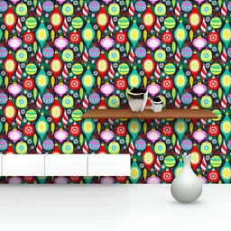 ArtzFolio Printed UV-Resistant Anti-Bacterial Christmas Elements Peel & Stick Wallpaper-image-2
