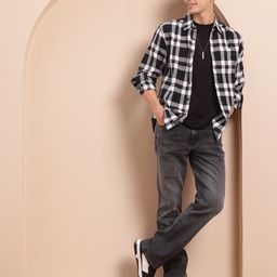 Mast & Harbour Men Bootcut Light Fade Stretchable Jeans-image-89