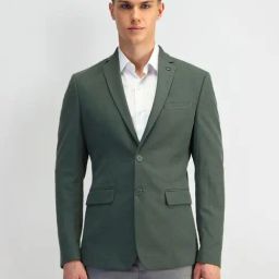 Arrow Green Slim Fit Texture Blazer-image-99