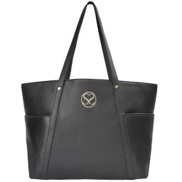 Sugarush Luisana Black PU Solid Tote Handbag-image-84