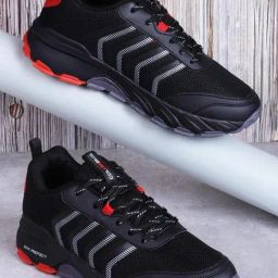 Columbus Men's Black Running Shoes-image-13