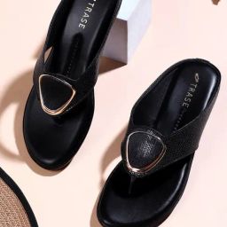Trase Women's Black Thong Wedges-image-97
