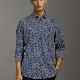 Louis Philippe Navy Slim Fit Printed Shirt-picture-44