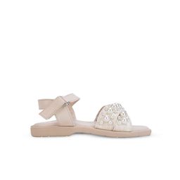 toothless Girls Textured Open Toe Flats with Bows image 2
