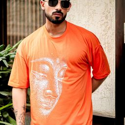 AUSK Graphic Printed Round Neck Drop-Shoulder Sleeves Oversized Cotton T-shirt-image-95