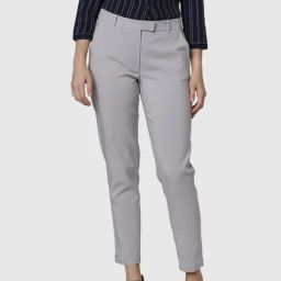 Vero Moda Grey Mid Rise Chinos-image-68
