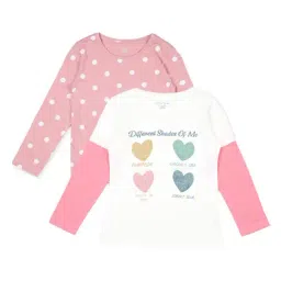 Plum Tree Kids Pink & White Printed Tops-image-70