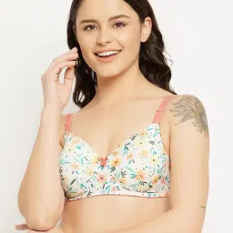 Clovia White Non Wired Padded T-Shirt Bra-image-20