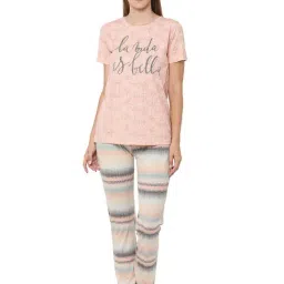 Sweet Dreams Peach Printed Top With Pyjamas-picture-11