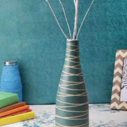 VarEesha Spiral Pottery Green & Beige Ceramic Vase - Set of 1-image-70