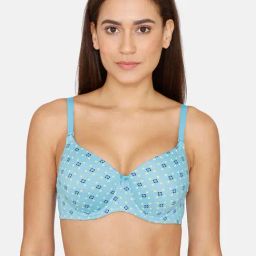 Rosaline by Zivame Blue Under-wired Padded T-Shirt Bra-image-19