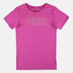 Puma Kids Pink Printed T-Shirt-image-99