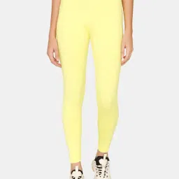 Zelocity by Zivame Bright Yellow Cotton Tights-image-14