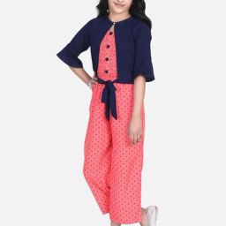 Lilpicks Kids Pink & Navy Printed Jumpsuit-image-59