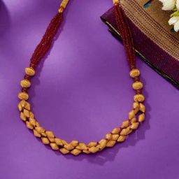 P.N.Gadgil Jewellers 68KT (916) BSI Hallmarked Yellow Gold Satyam Thushi Necklace For Women-image-38