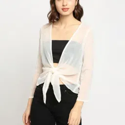 Ira Soleil White Plain Shrug-image-9