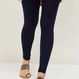 Melange by Lifestyle Navy Cotton High Rise Leggings-image-29
