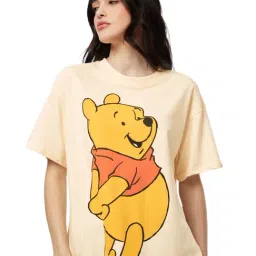 The Souled Store Yellow Disney: Winnie The Pooh Printed Oversized T-Shirt-image-26