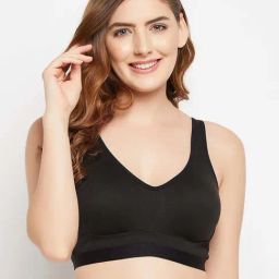Clovia Black Cotton Regular Fit Bra-picture-27