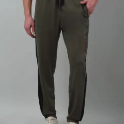 Cantabil Olive Green Regular Fit Sports Trackpants-image-75