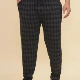 John Pride Grey Cotton Chequered Track Pants-image-74
