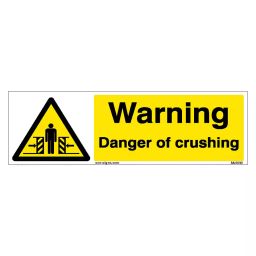 SUNSIGNS Warning Danger Of Crushing Signages Size 300x100 mm HP Print + Vinyl + Sun Board, SN0090-image-9