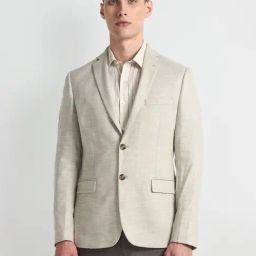 Arrow White Slim Fit Texture Blazer-image-68