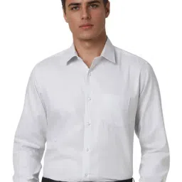 Van Heusen White Cotton Regular Fit Solid Shirt-picture-48