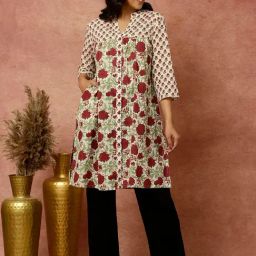 Jaipur Kurti White Printed A Line Kurta-picture-17